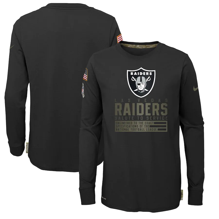 Nike Buffalo Bills Youth Black Salute to Service Long Sleeve TShirt->nfl t-shirts->Sports Accessory